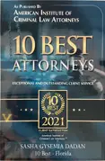 american institute of criminal law attorneys 10 best attorneys 2021 sasha gysemia dadan